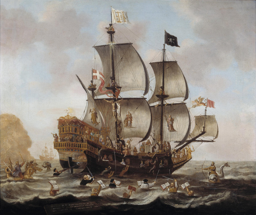 Detail of The Church as ship by Jacob Gerritsz Loef