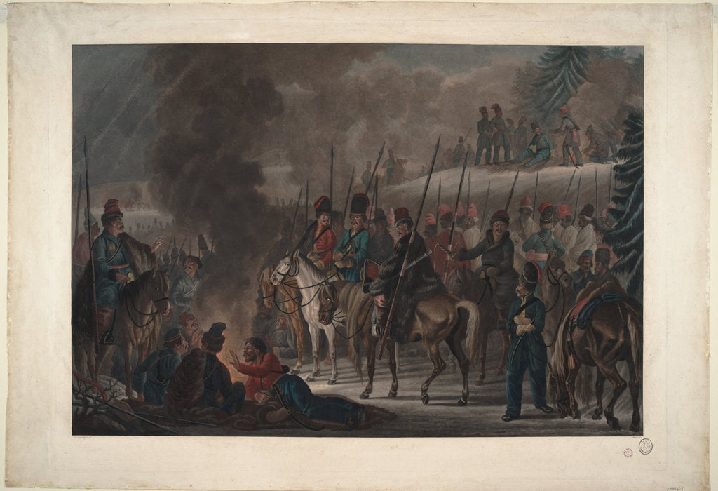 Detail of Russian cossacks by Alexander Ivanovich Sauerweid