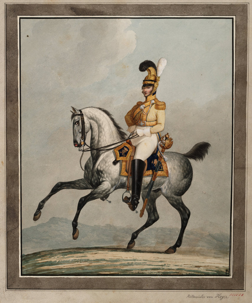 Detail of Dragoon officer of the Royal Saxon Army by Alexander Ivanovich Sauerweid