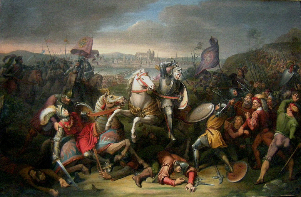 Detail of Duke Erich von Calenberg rescues Emperor Maximilian in the Battle at Regensburg in 1504 by Johann Christian Riepenhausen