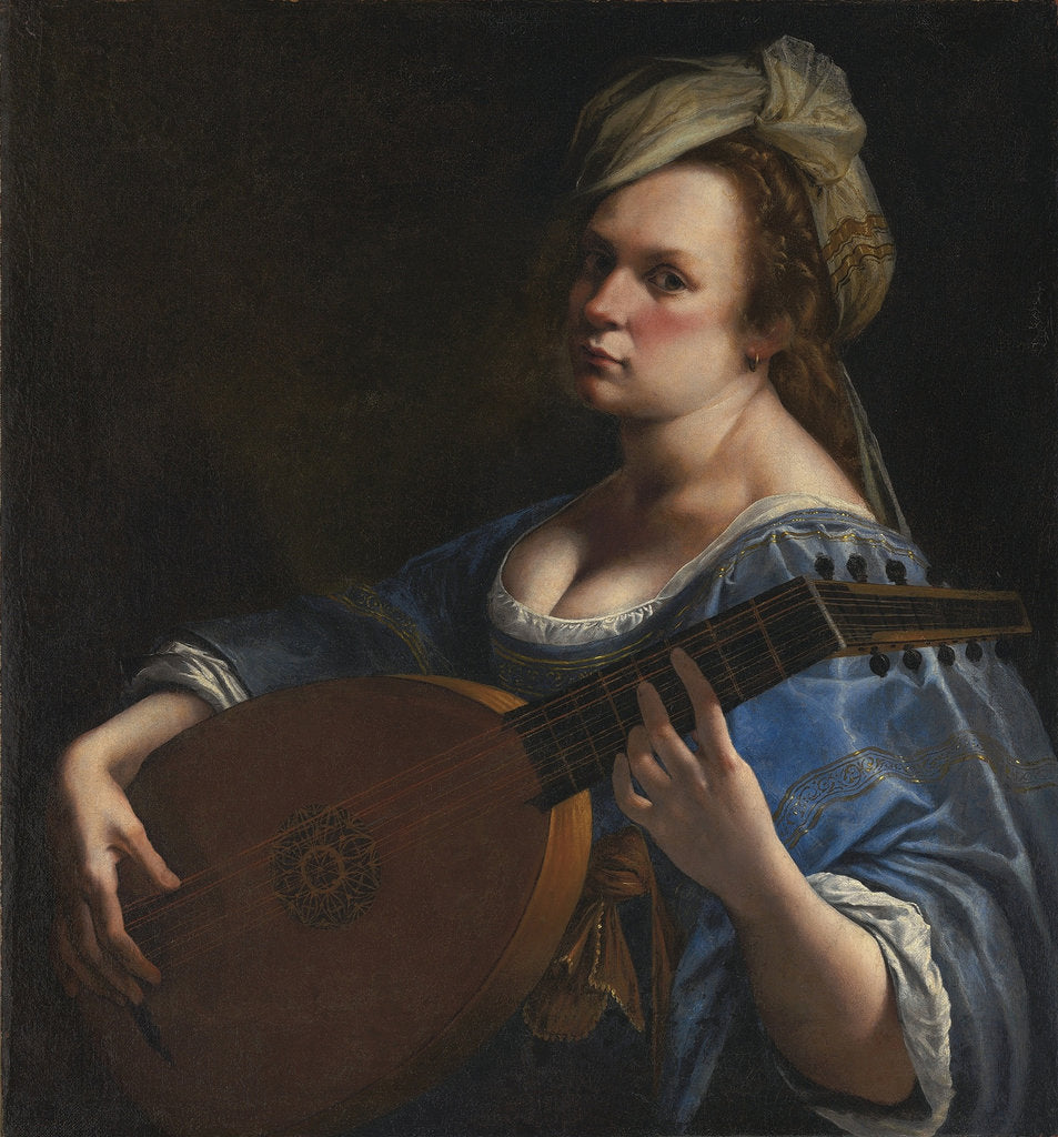 Detail of Self-Portrait as a Lute Player by Artemisia Gentileschi