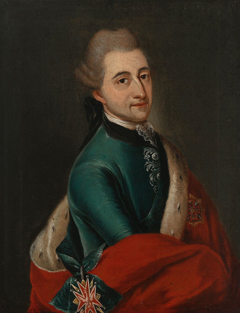 Detail of Portrait of Stanislaw II August Poniatowski, King and Grand Duke of the Polish-Lithuanian Commonweal by Franz Ignaz Molitor