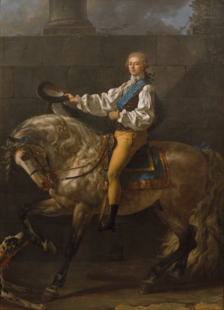 Detail of Equestrian portrait of Stanislaw Kostka Potocki by Jacques Louis David