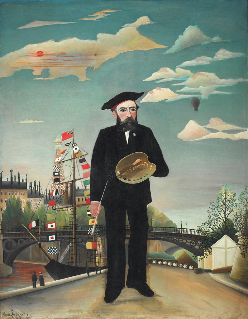 Detail of Self-Portrait by Henri Julien Félix Rousseau