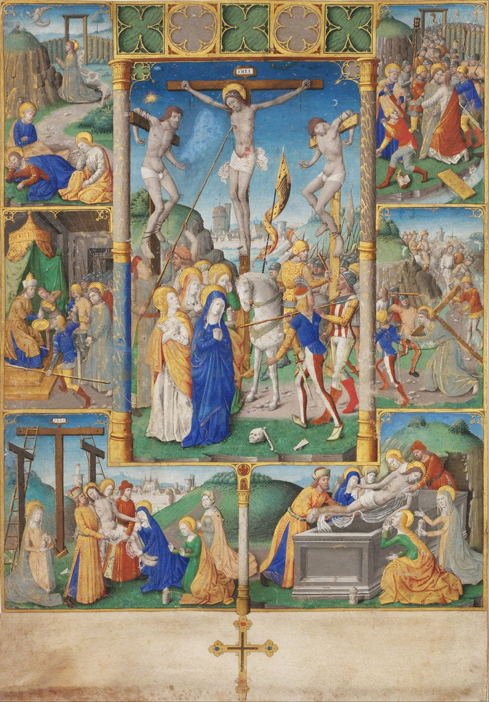 Detail of The Crucifixion with Six Scenes from the Passion of Christ by Master of Jacques de Besançon