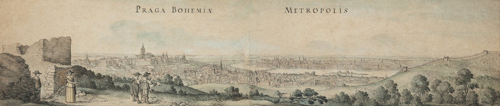 Detail of Great View of Prague by Wenceslaus Hollar