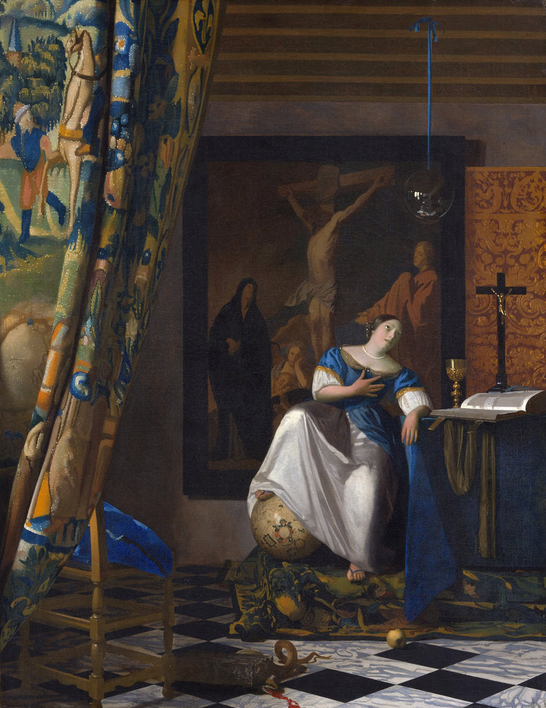 Detail of The Allegory of the Faith by Jan Vermeer