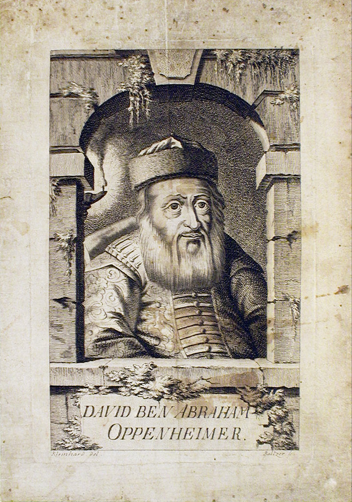 Detail of Portrait of David Oppenheim, chief rabbi of Prague by Johann Balzer