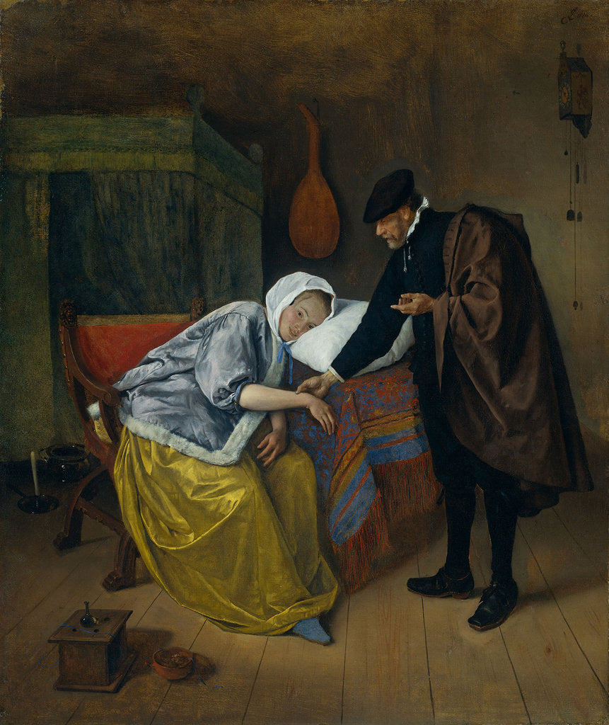Detail of Sick Woman by Jan Havicksz Steen