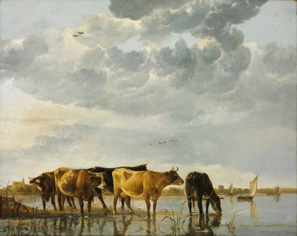 Detail of Cows in a River by Aelbert Cuyp