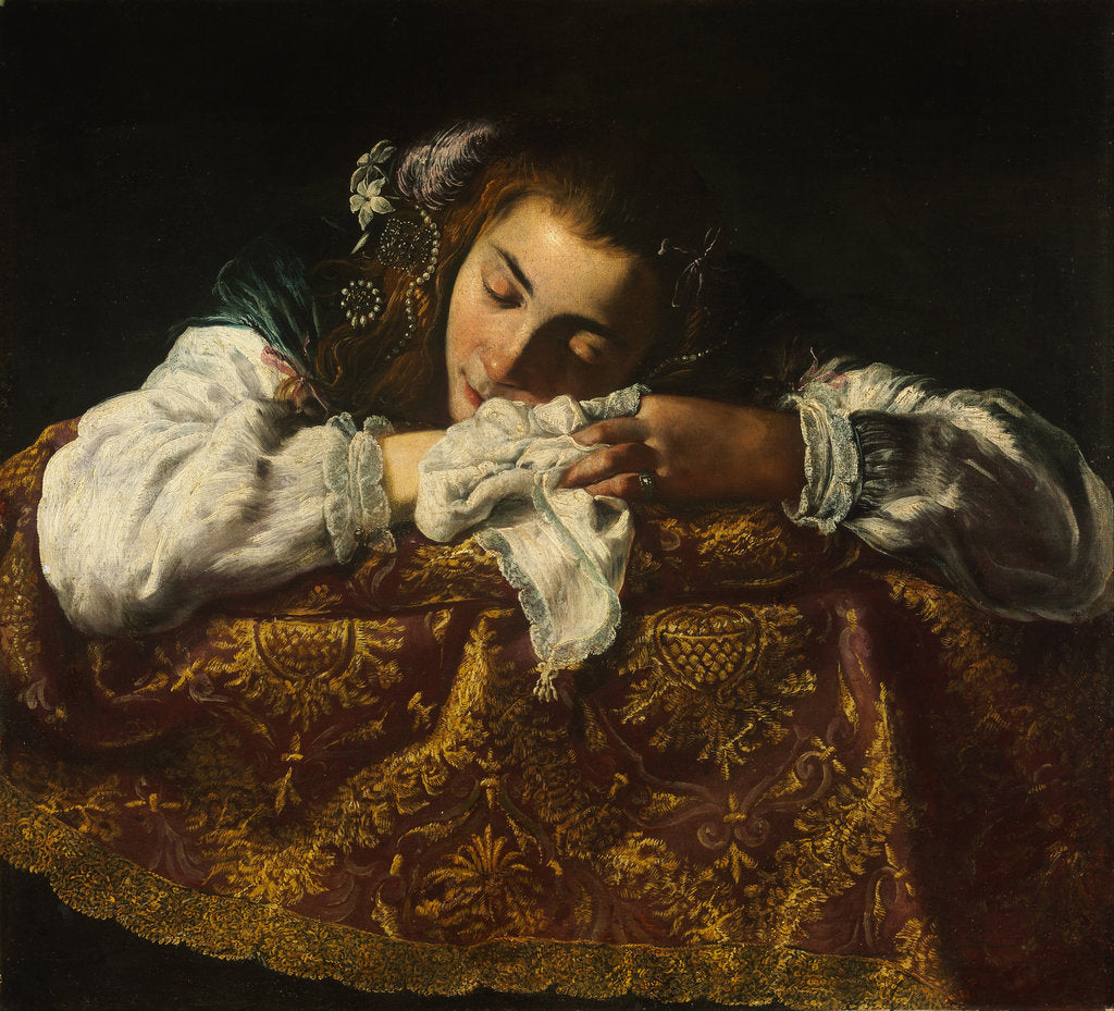 Detail of Sleeping Girl by Domenico Fetti