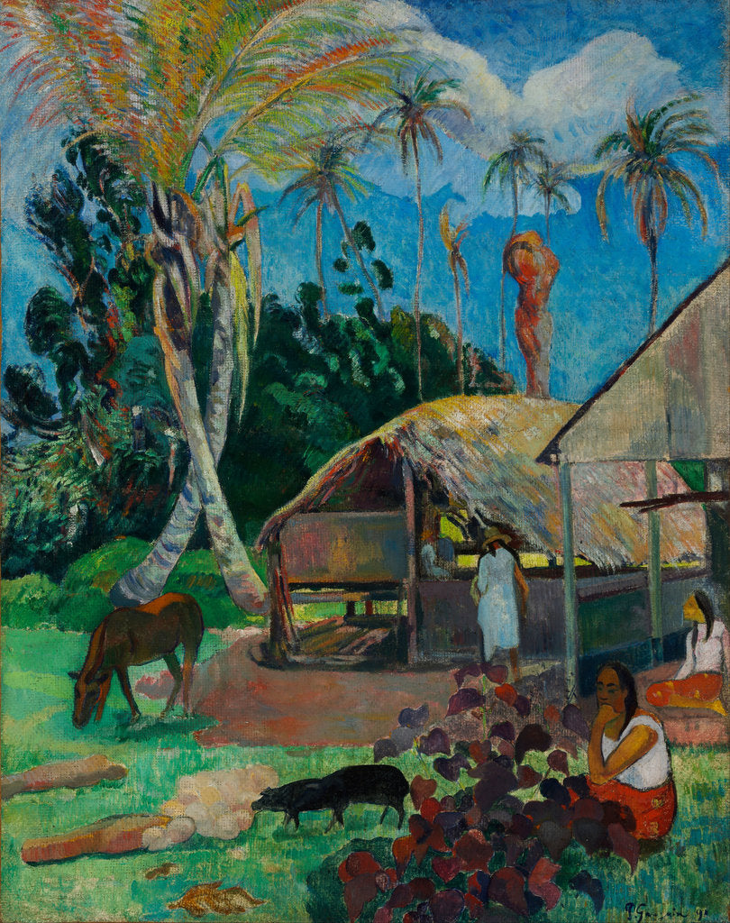 Detail of The Black Pigs by Paul Eugéne Henri Gauguin