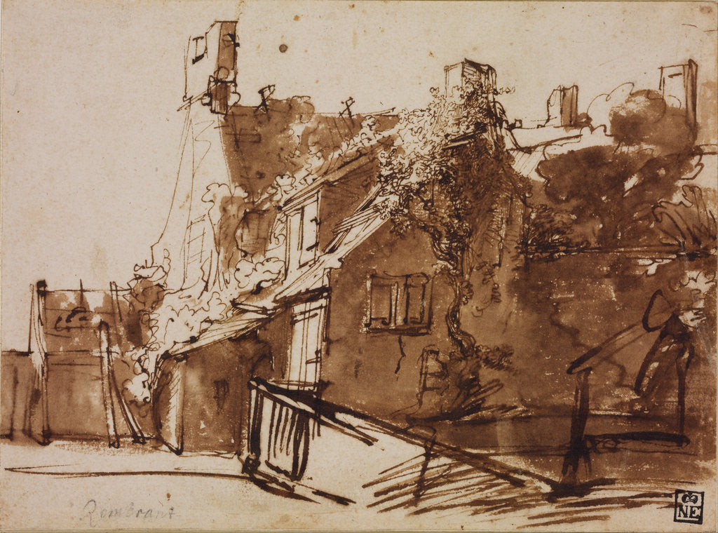 Detail of Farmhouse in Sunlight by Rembrandt van Rhijn