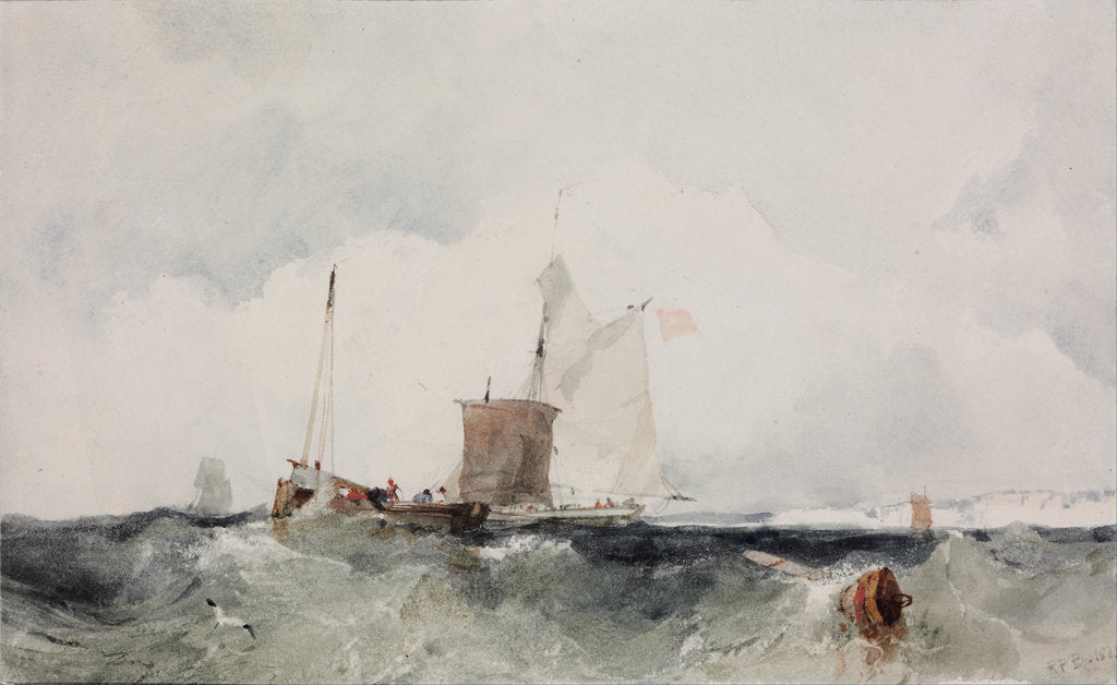 Detail of At the English Coast by Richard Parkes Bonington