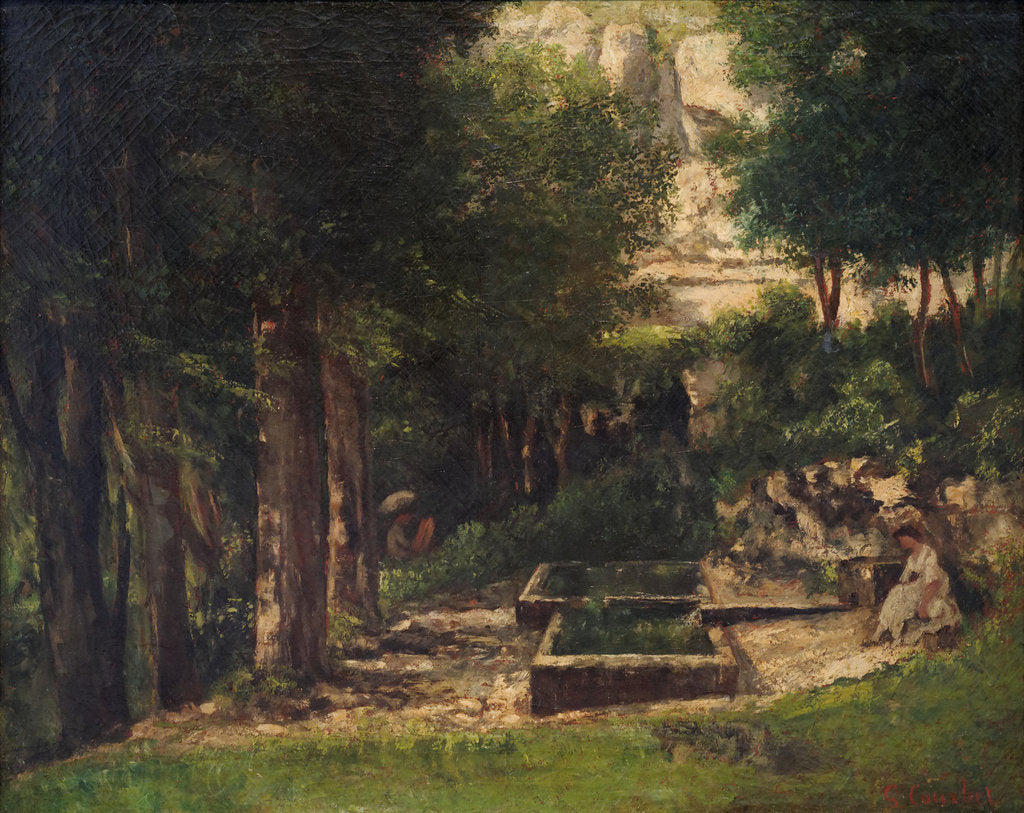 Detail of The Spring in Fouras (A painter and his model) by Gustave Courbet