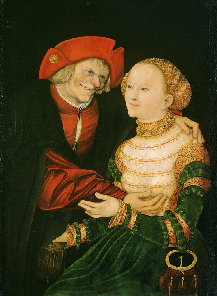 Detail of The Unequal Couple by Lucas Cranach the Elder