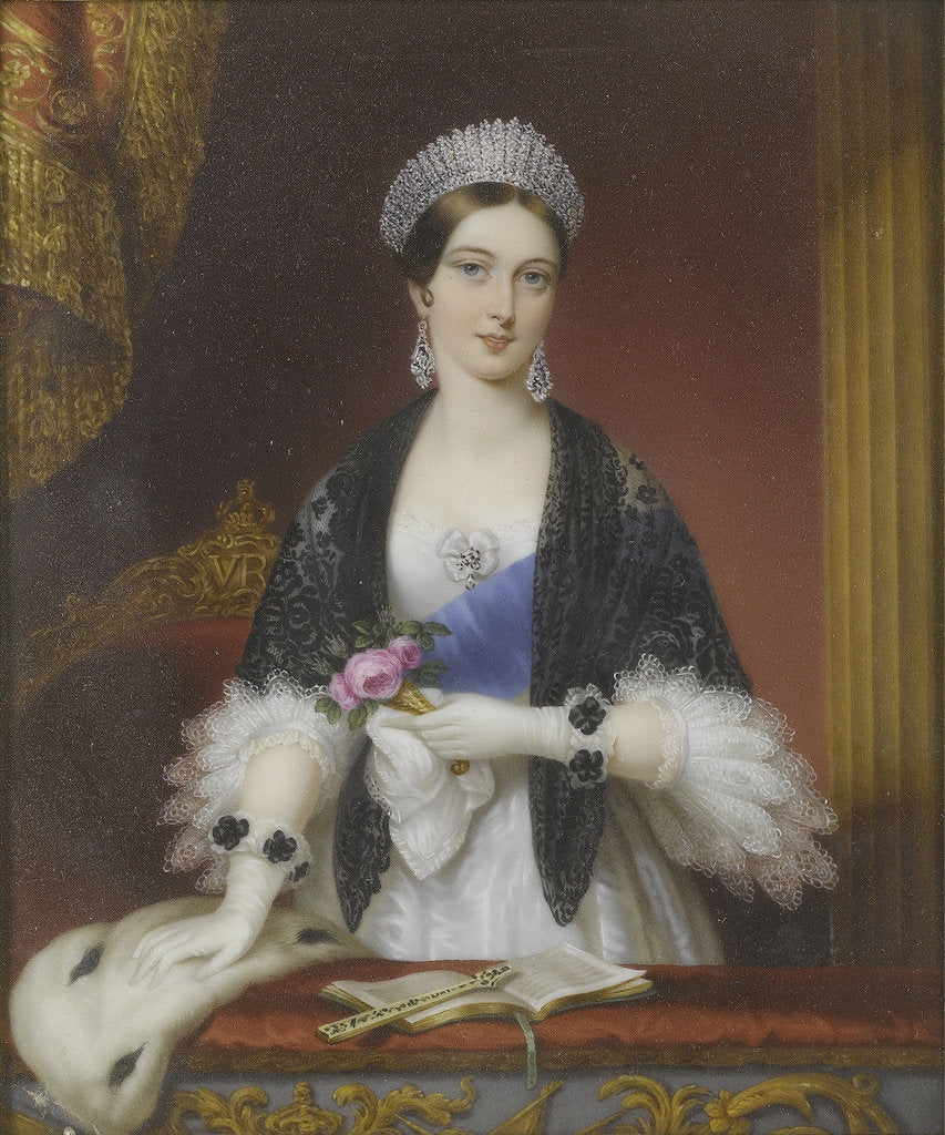 Detail of Queen Victoria in the Royal Box at the Drury Lane Theatre in November 1837 by Sophie Liénard