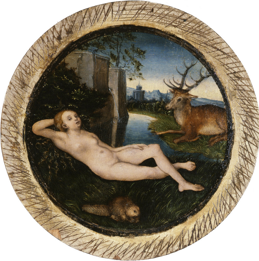 Detail of The Nymph of the spring by Lucas Cranach the Elder
