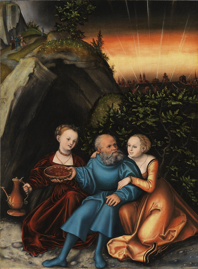 Detail of Lot and his Daughters by Lucas Cranach the Elder