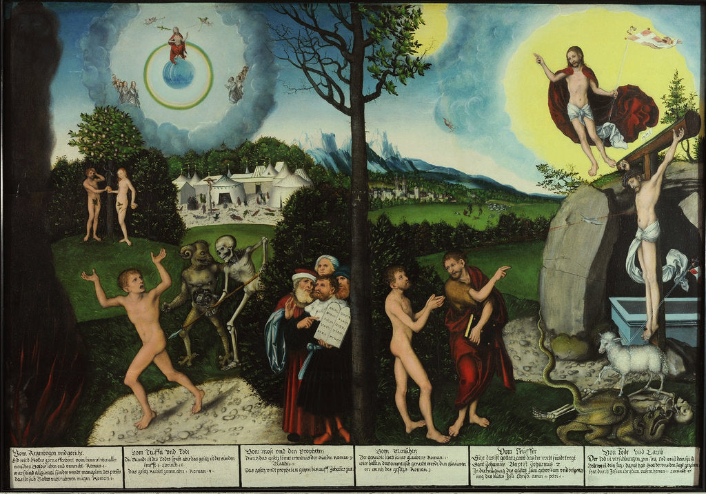 Detail of Damnation and Redemption. Law and Grace by Lucas Cranach the Elder