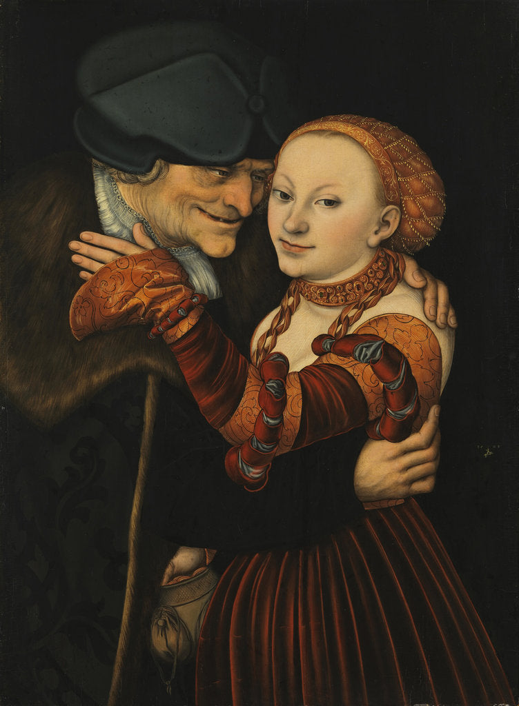 Detail of The Unequal Couple by Lucas Cranach the Elder