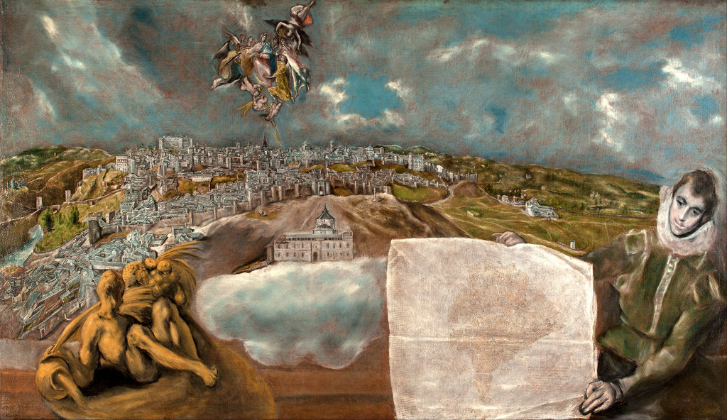Detail of View and Plan of Toledo by Dominico El Greco