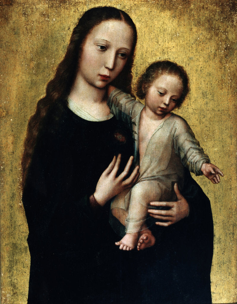 Detail of The Virgin Mary with the Child Jesus in a Shirt by Ambrosius Benson