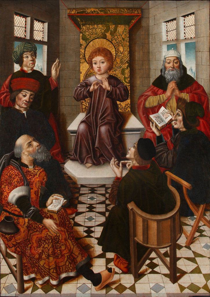 Detail of Christ among the Doctors by Diego de la Cruz