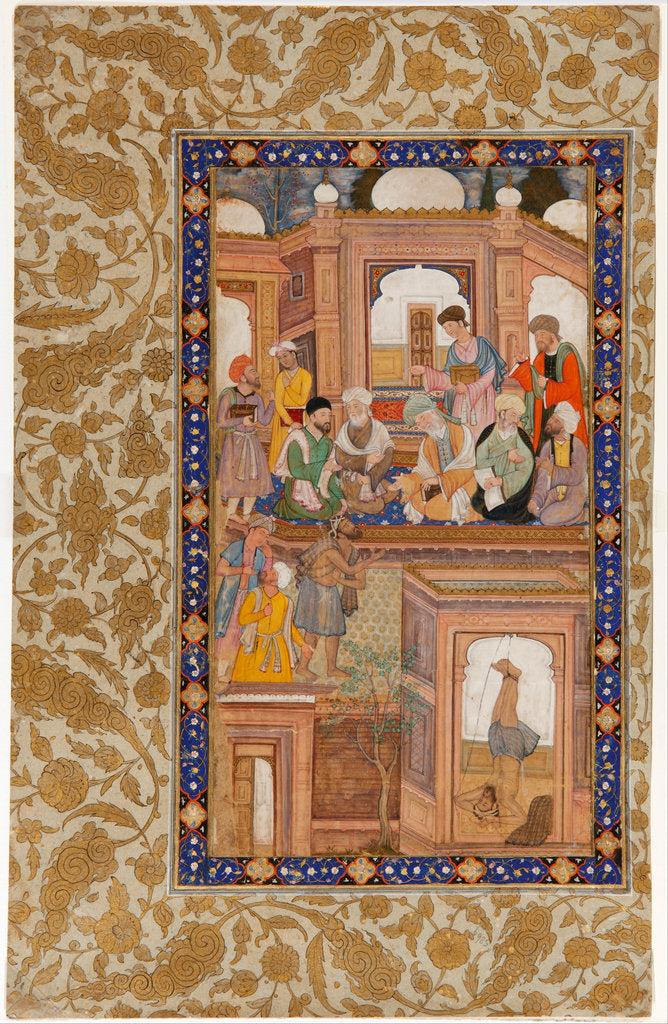 Detail of Sufi Reunion. Miniature from Nafahat al-Uns (Breaths of Fellowship) by Jami by Anonymous