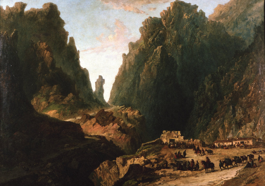 Detail of Lanscape with Smugglers by Eugenio Lucas Velázquez