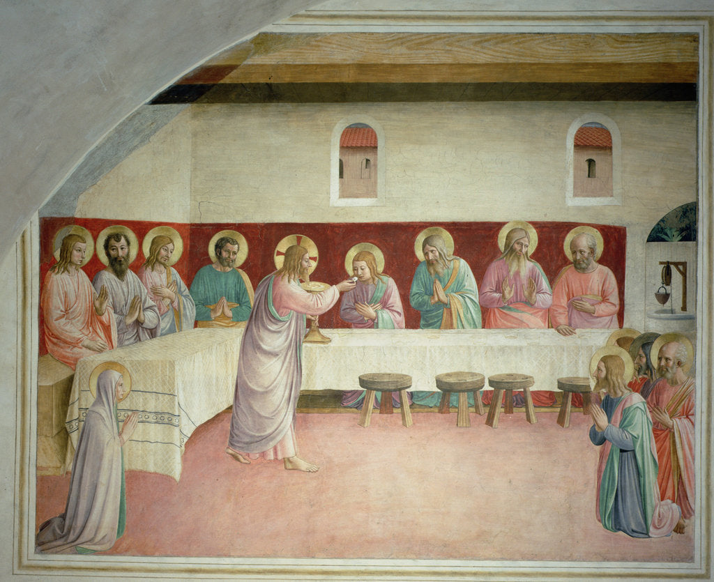 Detail of The Holy Communion and the Last Supper by Fra Giovanni da Fiesole Angelico