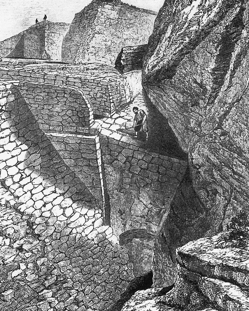 Detail of Heinrich Schliemanns excavation at Troy. by Anonymous