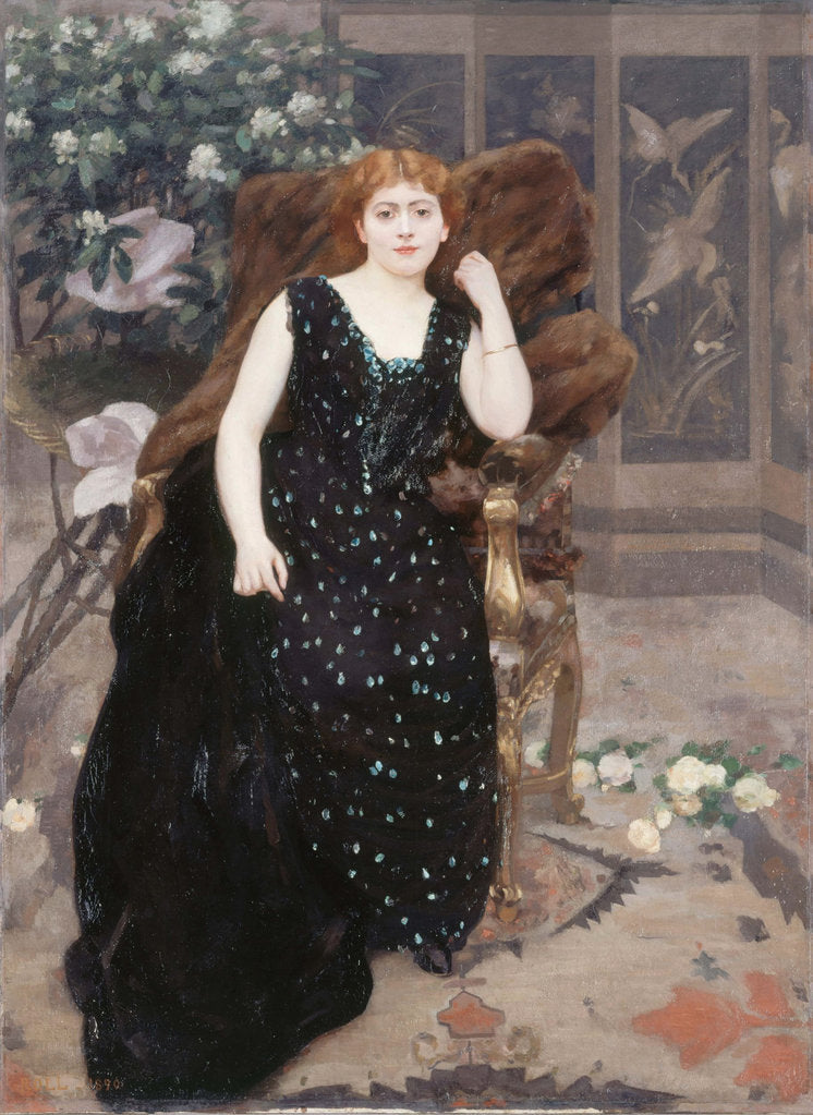 Detail of Portrait of Jane Hading by Alfred Philippe Roll
