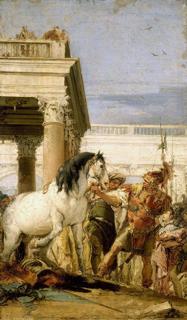 Detail of Alexander taming Bucephalus by Giambattista Tiepolo