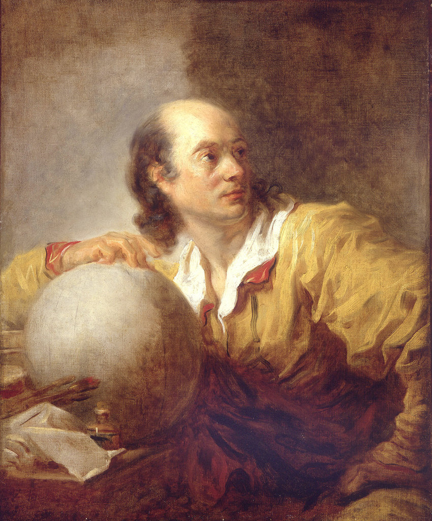 Detail of Portrait of Jérôme Lalande by Jean Honoré Fragonard