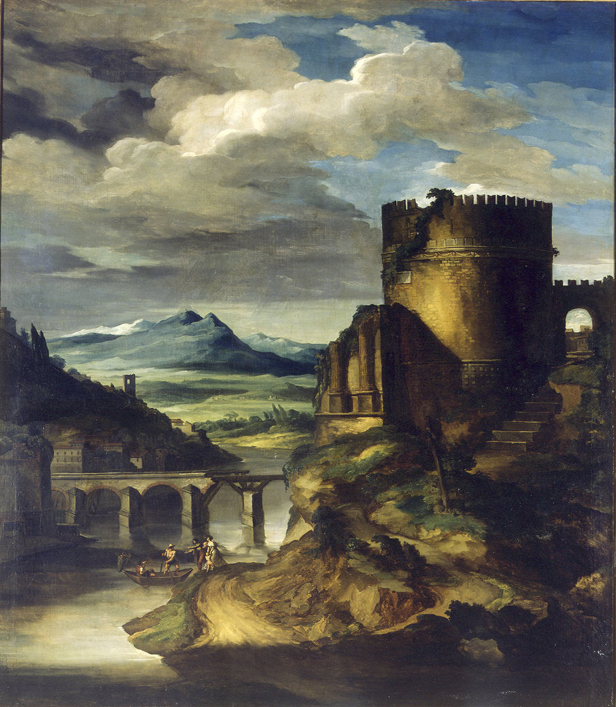Detail of Landscape with a Tomb by Théodore Géricault