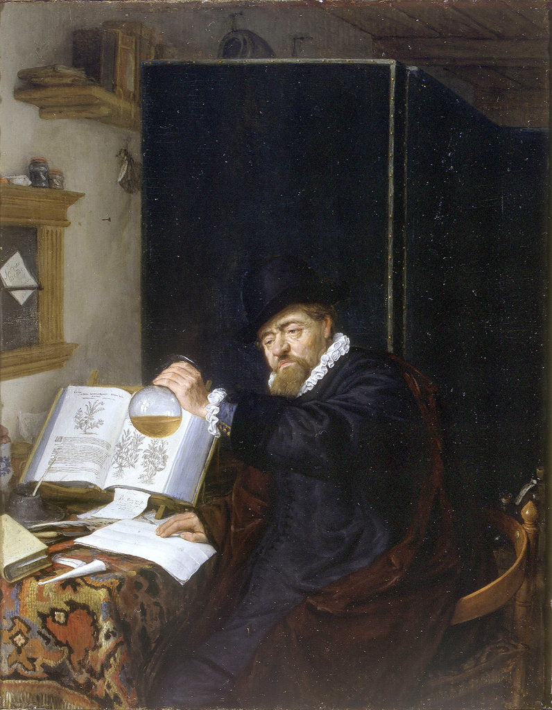 Detail of Analysis by Adriaen Jansz van Ostade