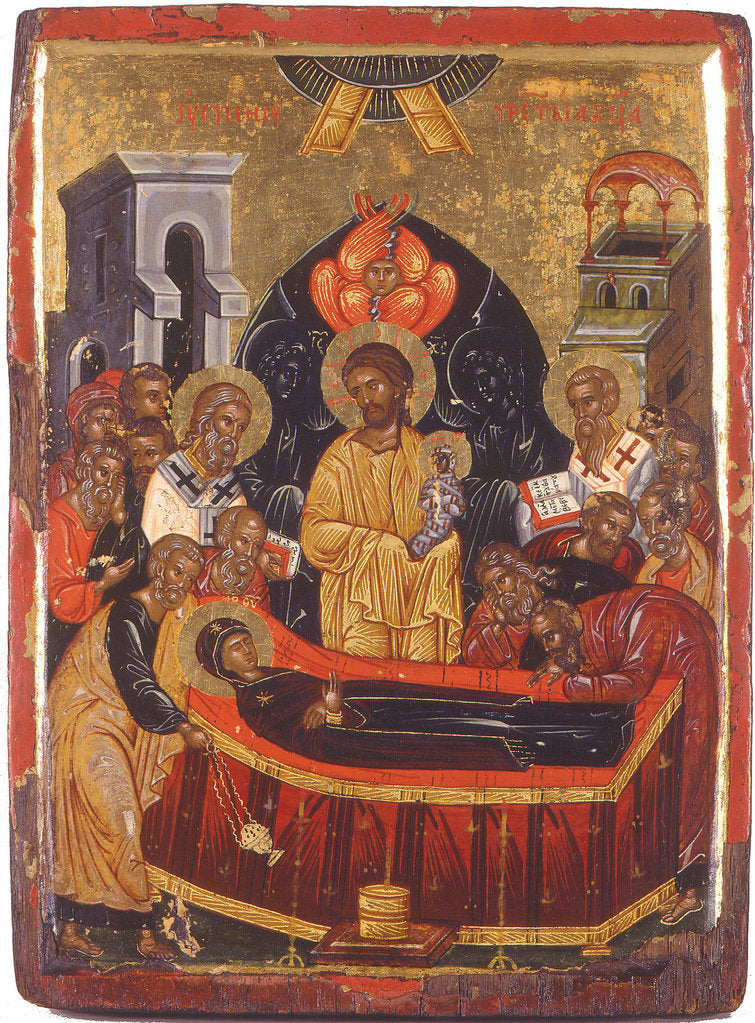 Detail of The Dormition of the Virgin by Byzantine icon
