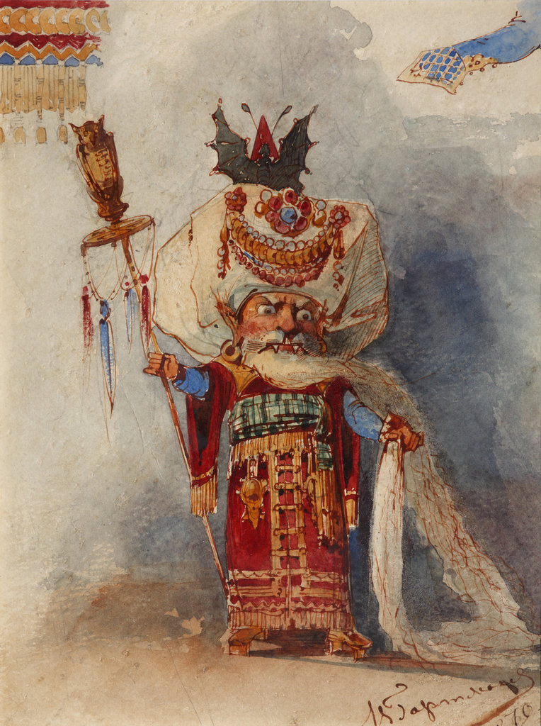Detail of Chernomor. Costume design for the opera Ruslan and Lyudmila by M. Glinka by Viktor Alexandrovich Hartmann