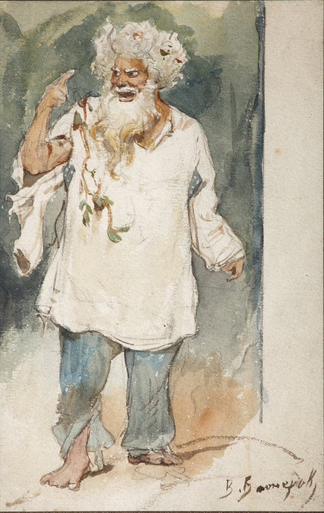 Detail of Costume design for the opera Rusalka by A. Dargomyzhsky by Viktor Mikhaylovich Vasnetsov