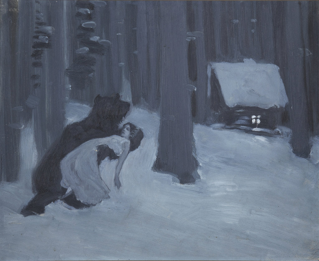 Detail of Tatyanas dream. Illustration for the novel in verse Eugene Onegin by A. Pushkin by Konstantin Alexeyevich Korovin