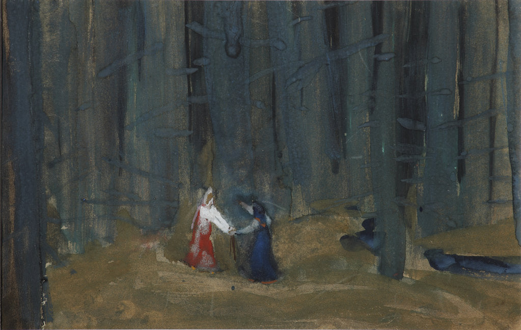 Detail of Illustration to The Tale of the Dead Princess and the Seven Knights by Sergei Vasilyevich Malyutin