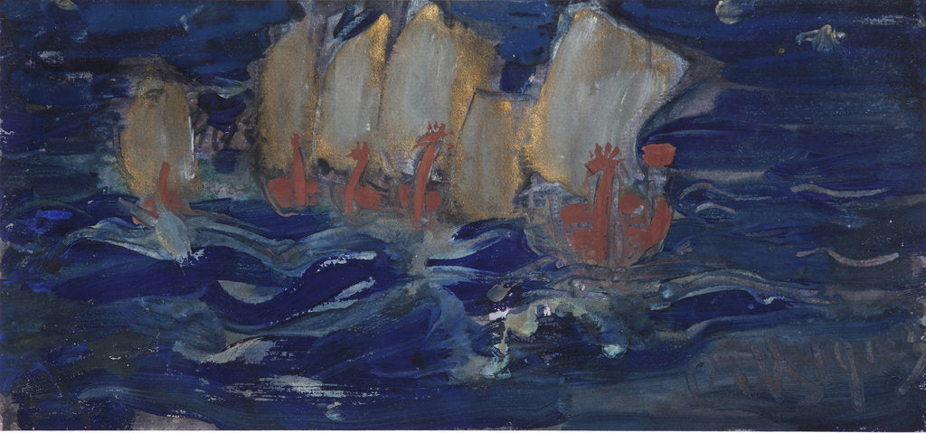 Detail of Illustration for the Fairy tale of the Tsar Saltan by A. Pushkin by Sergei Vasilyevich Malyutin