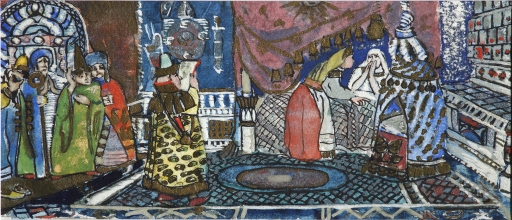 Detail of Illustration for the Fairy tale of the Tsar Saltan by A. Pushkin by Sergei Vasilyevich Malyutin