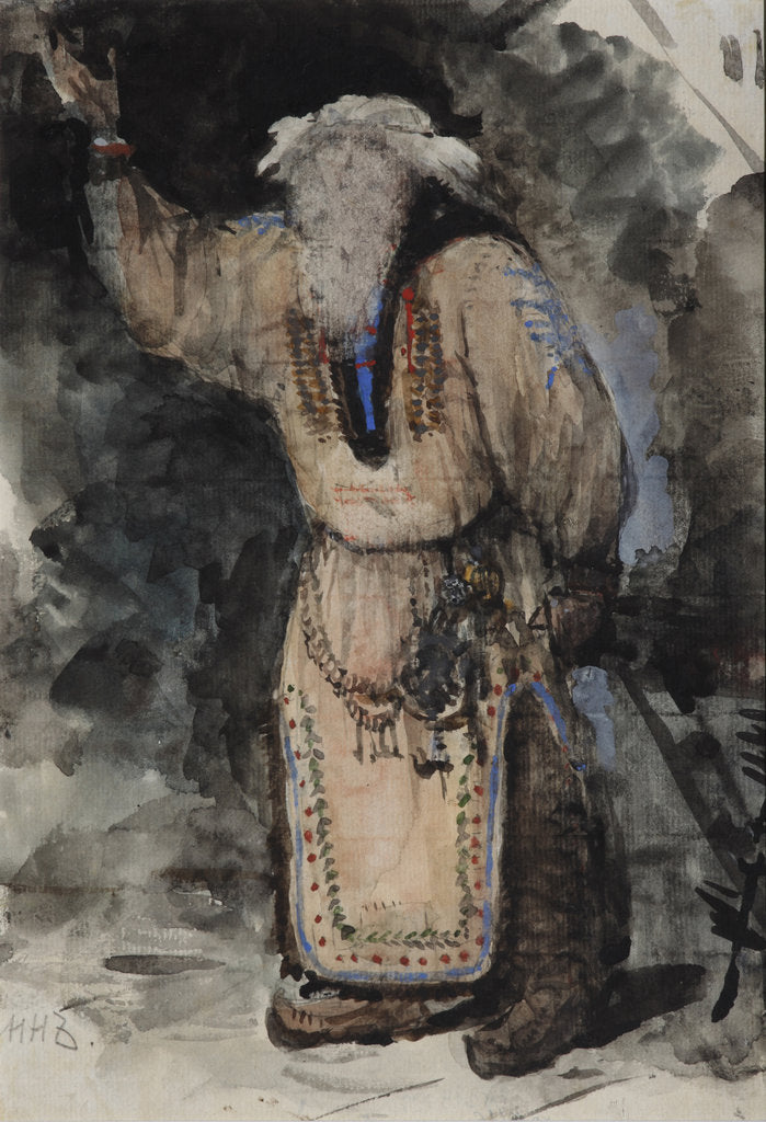 Detail of Costume design for the opera Ruslan and Lyudmila by M. Glinka by Valentin Alexandrovich Serov