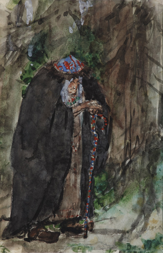 Detail of Naina.Costume design for the opera Ruslan and Lyudmila by M. Glinka by Valentin Alexandrovich Serov