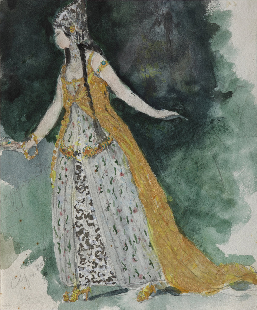 Detail of Lyudmila. Costume design for the opera Ruslan and Lyudmila by M. Glinka by Valentin Alexandrovich Serov
