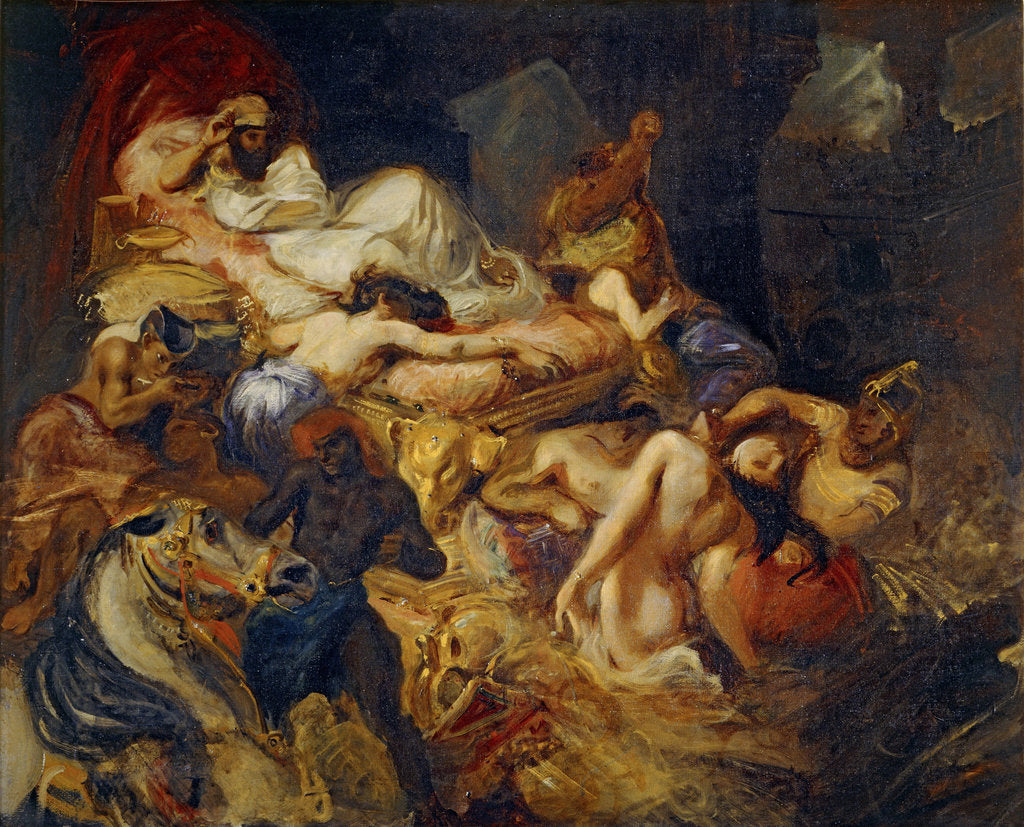 Detail of Death of Sardanapalus (Studiy) by Eugène Delacroix