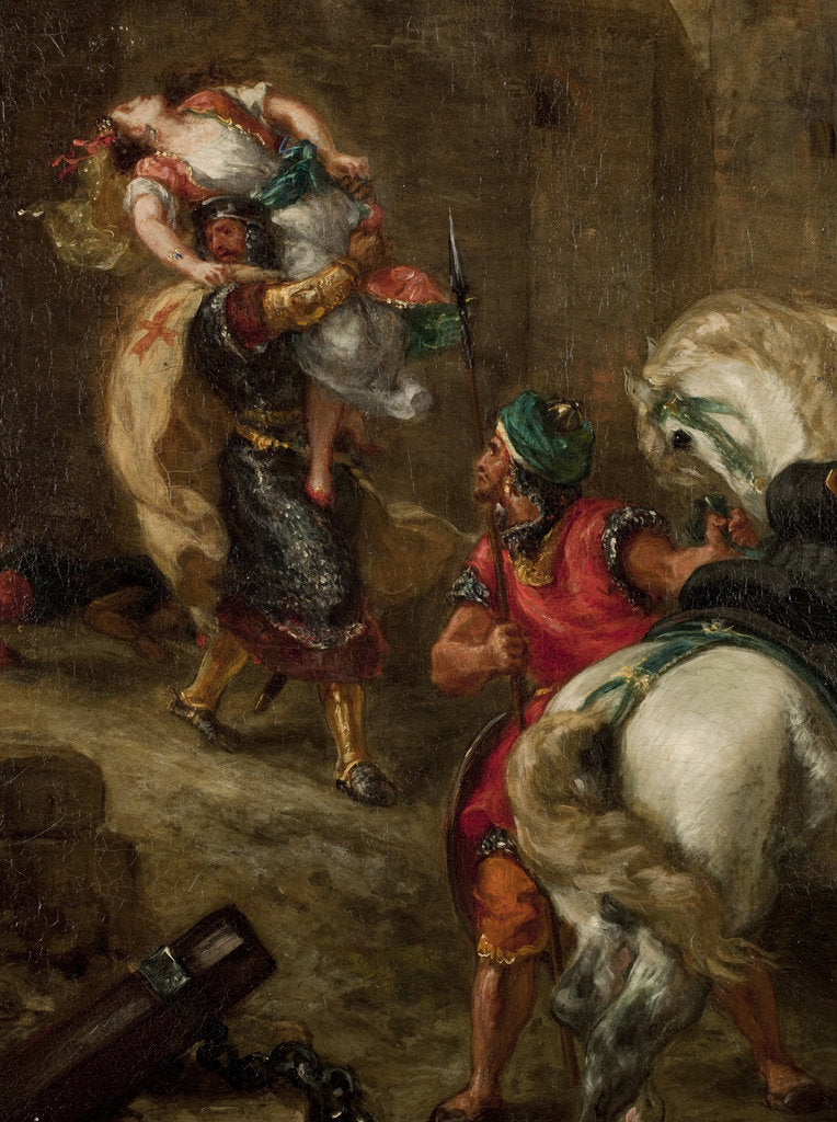 Detail of The Rape of Rebecca by Eugène Delacroix