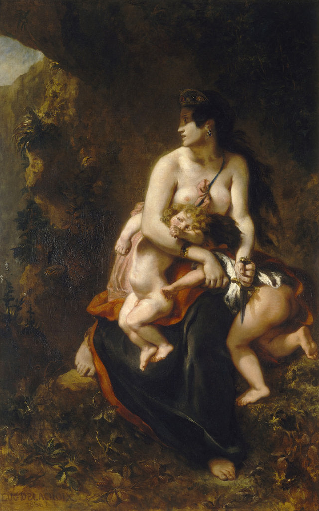 Detail of Medea (Médée furieuse) by Eugène Delacroix
